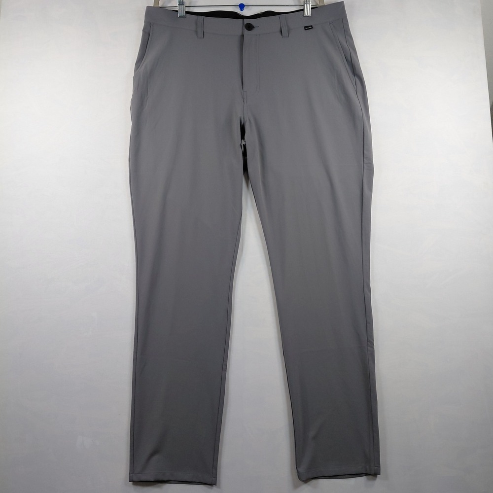 TravisMathew Mens Grey Performance Golf Pants Size 38 Tech Stretch Chino